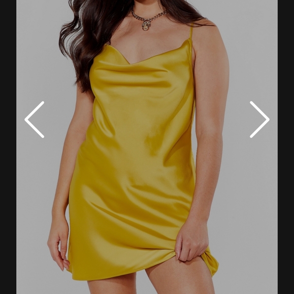 Satin Cowl Cami Dress - Picture 1 of 3